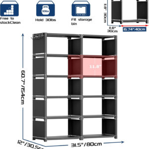 68874db226dad00d45f1139799a7fc9c956929712f0574d45db29.jpg Mavivegue Bookcase, 18-Cube Extra Large Book Shelf, DIY Cube Storage Organizer for Bedroom, Living Room, Home Office - Black