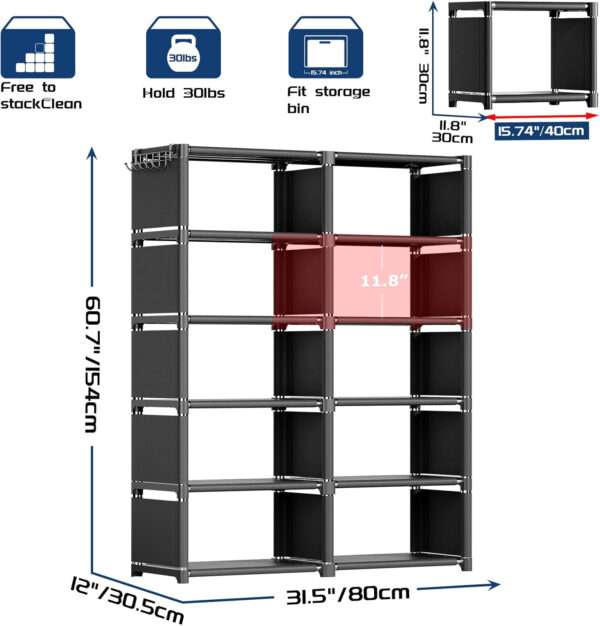 68874db226dad00d45f1139799a7fc9c956929712f0574d45db29.jpg Mavivegue Bookcase, 18-Cube Extra Large Book Shelf, DIY Cube Storage Organizer for Bedroom, Living Room, Home Office - Black