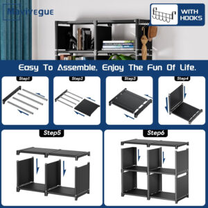 68874db4d067e700b35ef512f78417764446f02759f3aadda1357.jpg Mavivegue Bookcase, 18-Cube Extra Large Book Shelf, DIY Cube Storage Organizer for Bedroom, Living Room, Home Office - Black