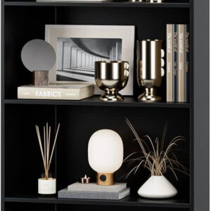 FOTOSOK 6-Tier Open Bookcase and Bookshelf, Freestanding Display Storage Shelves Tall Bookcase for Bedroom, Living Room and Office, Black