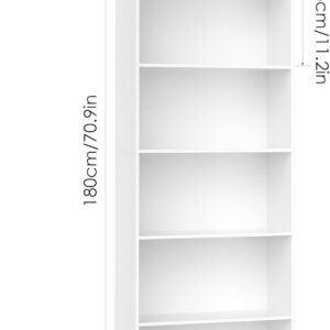 FOTOSOK 6-Tier Open Bookcase and Bookshelf, Freestanding Display Storage Shelves Tall Bookcase for Bedroom, Living Room and Office, Black