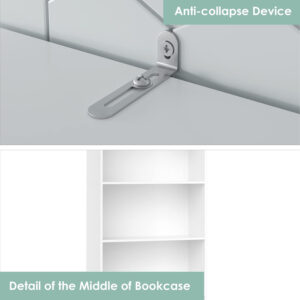 FOTOSOK 6-Tier Open Bookcase and Bookshelf, Freestanding Display Storage Shelves Tall Bookcase for Bedroom, Living Room and Office, Black