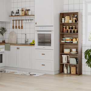 FOTOSOK 6-Tier Open Bookcase and Bookshelf, Freestanding Display Storage Shelves Tall Bookcase for Bedroom, Living Room and Office, Black