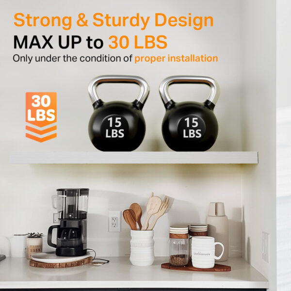 BAYKA Floating Shelves for Wall, Wall Mounted Rustic Wood Shelves for Bathroom, Bedroom, Living Room, Kitchen, Hanging Shelf for Books/Storage/Room Decor with 22lbs Capacity (Black, Set of 3, 15.7in)