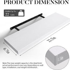 BAYKA Floating Shelves for Wall, Wall Mounted Rustic Wood Shelves for Bathroom, Bedroom, Living Room, Kitchen, Hanging Shelf for Books/Storage/Room Decor with 22lbs Capacity (Black, Set of 3, 15.7in)