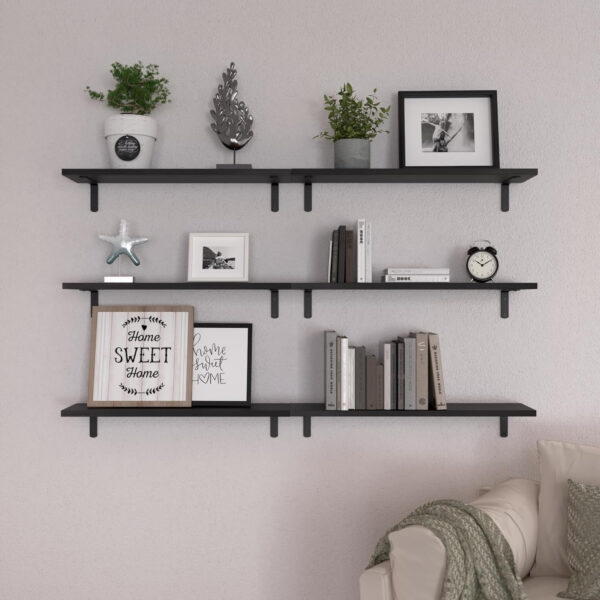 688752af47bc734374ddac6aae57b1c03fc9994351f04be43f153.jpg WOPITUES Wood Floating Shelves Set of 6, Shelves for Wall Decor, Farmhouse Shelf for Bedroom, Bathroom Storage Shelves, Book Shelves for Living Room - Rustic Brown