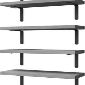 688752b092dbfea5ecc2b00a9738c745a402c4ae583cf32ac0c6b.jpg WOPITUES Wood Floating Shelves Set of 6, Shelves for Wall Decor, Farmhouse Shelf for Bedroom, Bathroom Storage Shelves, Book Shelves for Living Room - Rustic Brown
