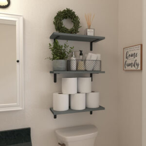 688752b4677469bd881e4cc23d38640884d63366ec8f46e92774d.jpg WOPITUES Wood Floating Shelves Set of 6, Shelves for Wall Decor, Farmhouse Shelf for Bedroom, Bathroom Storage Shelves, Book Shelves for Living Room - Rustic Brown