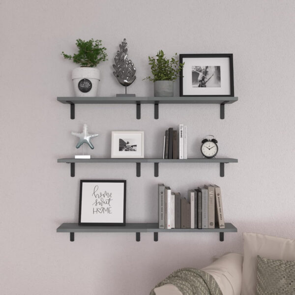 688752b6e6613faed1da9a410fe15d7160595d481dcd2bfb4fe28.jpg WOPITUES Wood Floating Shelves Set of 6, Shelves for Wall Decor, Farmhouse Shelf for Bedroom, Bathroom Storage Shelves, Book Shelves for Living Room - Rustic Brown