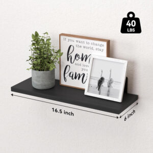 688752bc058024cafaf514a337a47cf4e35a8d63eead9c07a0456.jpg WOPITUES Wood Floating Shelves Set of 6, Shelves for Wall Decor, Farmhouse Shelf for Bedroom, Bathroom Storage Shelves, Book Shelves for Living Room - Rustic Brown