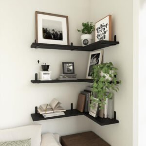 688752be9bacfd4d4449c8e9a89969feaafa7a7d64f9e559656e5.jpg WOPITUES Wood Floating Shelves Set of 6, Shelves for Wall Decor, Farmhouse Shelf for Bedroom, Bathroom Storage Shelves, Book Shelves for Living Room - Rustic Brown