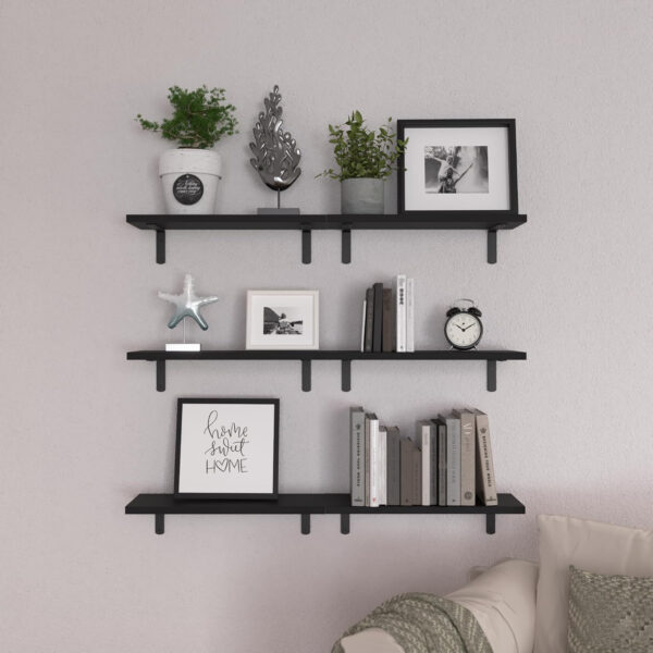 688752bfd8a4d37926665d4202a4a7b8c17b2d87175741919e62e.jpg WOPITUES Wood Floating Shelves Set of 6, Shelves for Wall Decor, Farmhouse Shelf for Bedroom, Bathroom Storage Shelves, Book Shelves for Living Room - Rustic Brown