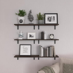 688752c8c21e404ba710f865b1170cc750cfb43cc41ed275d5f67.jpg WOPITUES Wood Floating Shelves Set of 6, Shelves for Wall Decor, Farmhouse Shelf for Bedroom, Bathroom Storage Shelves, Book Shelves for Living Room - Rustic Brown