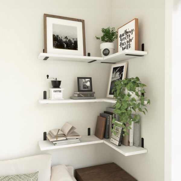 688752d9807004eba41e0a5e47df0ae2a453663c8c4426761384b.jpg WOPITUES Wood Floating Shelves Set of 6, Shelves for Wall Decor, Farmhouse Shelf for Bedroom, Bathroom Storage Shelves, Book Shelves for Living Room - Rustic Brown