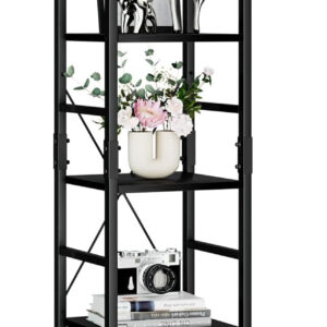 NUMENN 5 Tier Bookshelf, Tall Bookcase Shelf Storage Organizer, Modern Book Shelf for Bedroom, Living Room and Home Office, Vintage