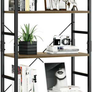 NUMENN 5 Tier Bookshelf, Tall Bookcase Shelf Storage Organizer, Modern Book Shelf for Bedroom, Living Room and Home Office, Vintage