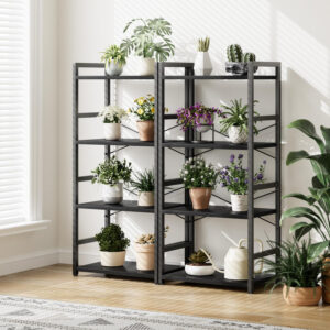 NUMENN 5 Tier Bookshelf, Tall Bookcase Shelf Storage Organizer, Modern Book Shelf for Bedroom, Living Room and Home Office, Vintage