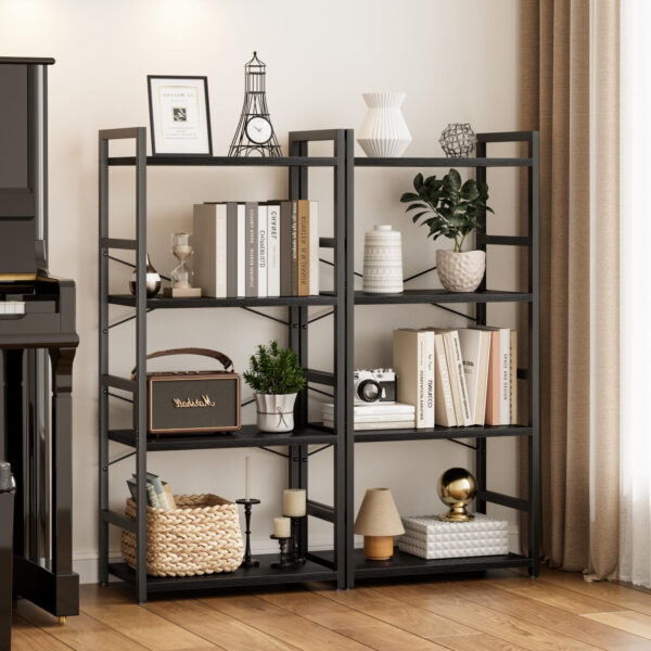 NUMENN 5 Tier Bookshelf, Tall Bookcase Shelf Storage Organizer, Modern Book Shelf for Bedroom, Living Room and Home Office, Vintage