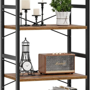 NUMENN 5 Tier Bookshelf, Tall Bookcase Shelf Storage Organizer, Modern Book Shelf for Bedroom, Living Room and Home Office, Vintage