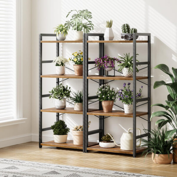NUMENN 5 Tier Bookshelf, Tall Bookcase Shelf Storage Organizer, Modern Book Shelf for Bedroom, Living Room and Home Office, Vintage