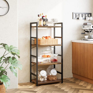NUMENN 5 Tier Bookshelf, Tall Bookcase Shelf Storage Organizer, Modern Book Shelf for Bedroom, Living Room and Home Office, Vintage