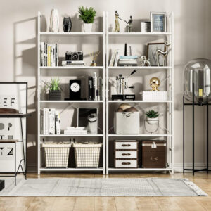 NUMENN 5 Tier Bookshelf, Tall Bookcase Shelf Storage Organizer, Modern Book Shelf for Bedroom, Living Room and Home Office, Vintage