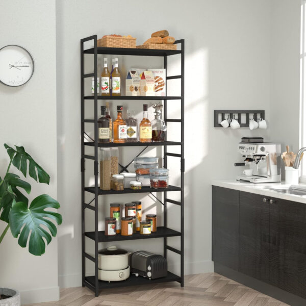 NUMENN 5 Tier Bookshelf, Tall Bookcase Shelf Storage Organizer, Modern Book Shelf for Bedroom, Living Room and Home Office, Vintage