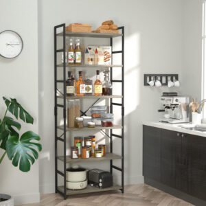 NUMENN 5 Tier Bookshelf, Tall Bookcase Shelf Storage Organizer, Modern Book Shelf for Bedroom, Living Room and Home Office, Vintage