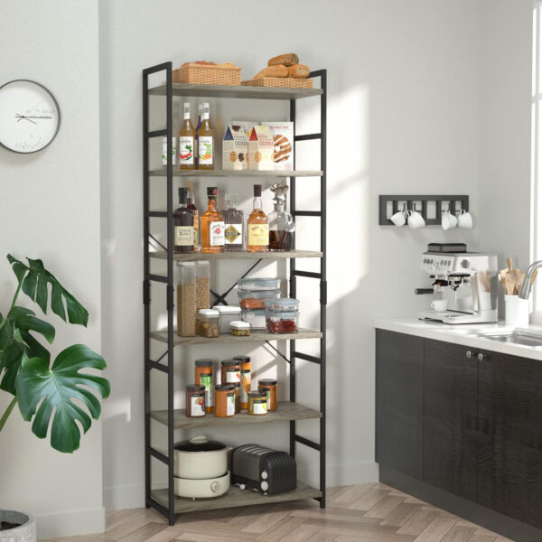 NUMENN 5 Tier Bookshelf, Tall Bookcase Shelf Storage Organizer, Modern Book Shelf for Bedroom, Living Room and Home Office, Vintage