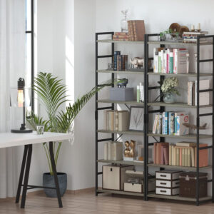 NUMENN 5 Tier Bookshelf, Tall Bookcase Shelf Storage Organizer, Modern Book Shelf for Bedroom, Living Room and Home Office, Vintage