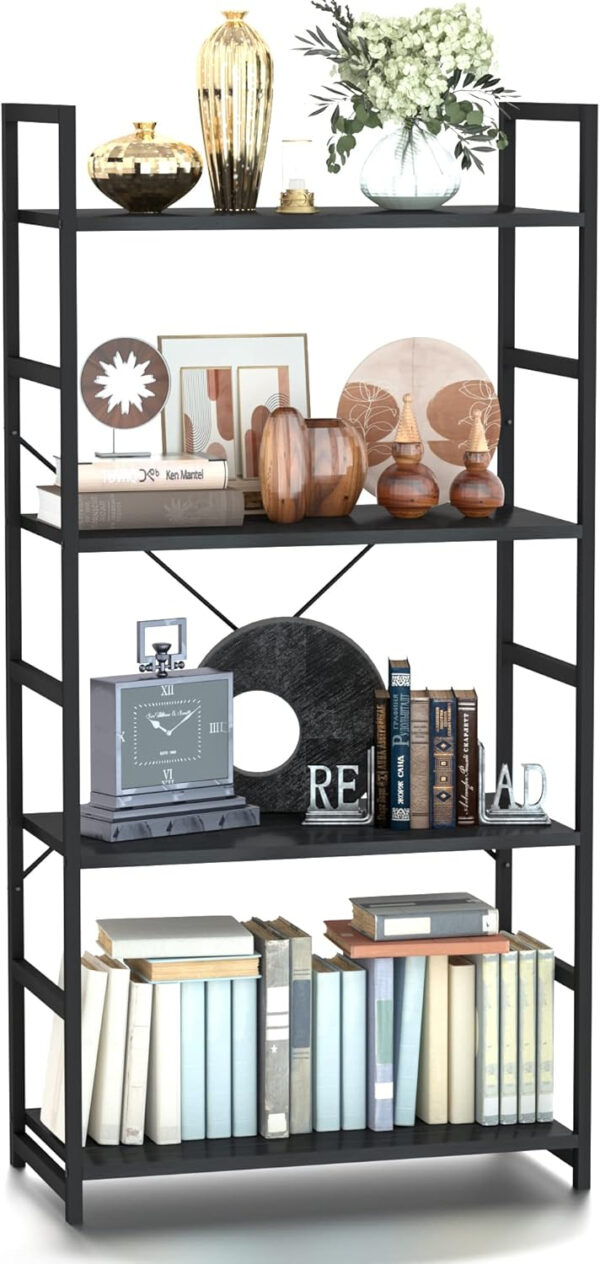 NUMENN 5 Tier Bookshelf, Tall Bookcase Shelf Storage Organizer, Modern Book Shelf for Bedroom, Living Room and Home Office, Vintage