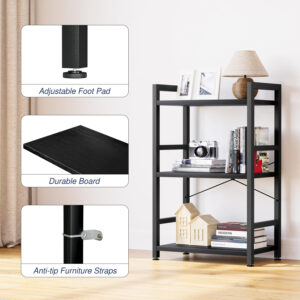 NUMENN 5 Tier Bookshelf, Tall Bookcase Shelf Storage Organizer, Modern Book Shelf for Bedroom, Living Room and Home Office, Vintage