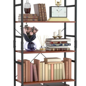 NUMENN 5 Tier Bookshelf, Tall Bookcase Shelf Storage Organizer, Modern Book Shelf for Bedroom, Living Room and Home Office, Vintage