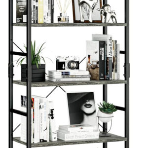 NUMENN 5 Tier Bookshelf, Tall Bookcase Shelf Storage Organizer, Modern Book Shelf for Bedroom, Living Room and Home Office, Vintage
