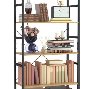 NUMENN 5 Tier Bookshelf, Tall Bookcase Shelf Storage Organizer, Modern Book Shelf for Bedroom, Living Room and Home Office, Vintage