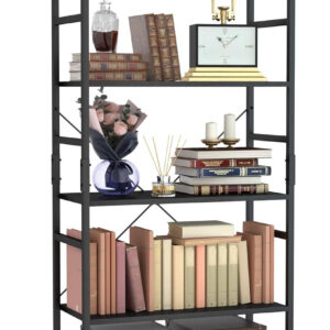 NUMENN 5 Tier Bookshelf, Tall Bookcase Shelf Storage Organizer, Modern Book Shelf for Bedroom, Living Room and Home Office, Vintage