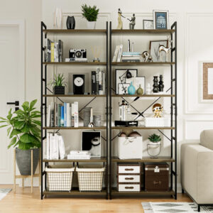 NUMENN 5 Tier Bookshelf, Tall Bookcase Shelf Storage Organizer, Modern Book Shelf for Bedroom, Living Room and Home Office, Vintage