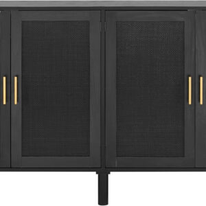 Finnhomy Sideboard Buffet Cabinet, Kitchen Storage Sideboard with Rattan Decorated Doors, Liquor Coffee Buffet, Dining Room, Hallway, Console Table, Accent Cabinet, 31.5X 15.8X 34.6 Inches, Natural