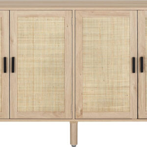 Finnhomy Sideboard Buffet Cabinet, Kitchen Storage Sideboard with Rattan Decorated Doors, Liquor Coffee Buffet, Dining Room, Hallway, Console Table, Accent Cabinet, 31.5X 15.8X 34.6 Inches, Natural