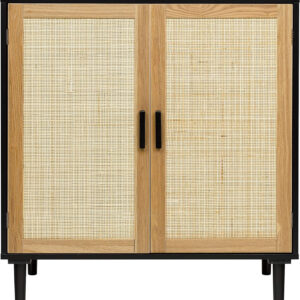 Finnhomy Sideboard Buffet Cabinet, Kitchen Storage Sideboard with Rattan Decorated Doors, Liquor Coffee Buffet, Dining Room, Hallway, Console Table, Accent Cabinet, 31.5X 15.8X 34.6 Inches, Natural