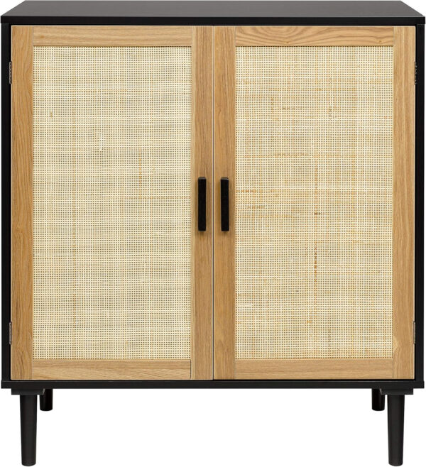 Finnhomy Sideboard Buffet Cabinet, Kitchen Storage Sideboard with Rattan Decorated Doors, Liquor Coffee Buffet, Dining Room, Hallway, Console Table, Accent Cabinet, 31.5X 15.8X 34.6 Inches, Natural