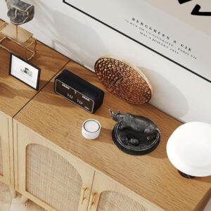 6887598b48a79136579bb4aee57a63bc6b9e80bb8bb8a845cfbb6.jpg Rovaurx Rattan Storage Cabinet with Doors, Modern Accent Bathroom Floor Cabinet, Sideboard Buffet for Living Room, Entryway, Dining Room and Kitchen, Natural BMGZ108M