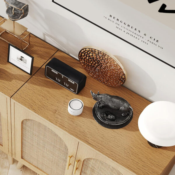 6887598b48a79136579bb4aee57a63bc6b9e80bb8bb8a845cfbb6.jpg Rovaurx Rattan Storage Cabinet with Doors, Modern Accent Bathroom Floor Cabinet, Sideboard Buffet for Living Room, Entryway, Dining Room and Kitchen, Natural BMGZ108M