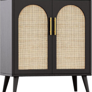 688759900011da13d572c1d4cd0f5c0bf7c830b9d786f1b4f6270.jpg Rovaurx Rattan Storage Cabinet with Doors, Modern Accent Bathroom Floor Cabinet, Sideboard Buffet for Living Room, Entryway, Dining Room and Kitchen, Natural BMGZ108M