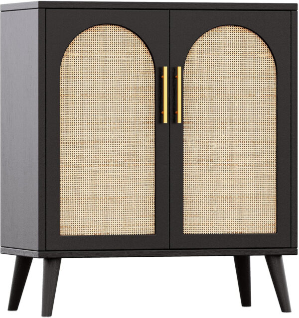 688759900011da13d572c1d4cd0f5c0bf7c830b9d786f1b4f6270.jpg Rovaurx Rattan Storage Cabinet with Doors, Modern Accent Bathroom Floor Cabinet, Sideboard Buffet for Living Room, Entryway, Dining Room and Kitchen, Natural BMGZ108M