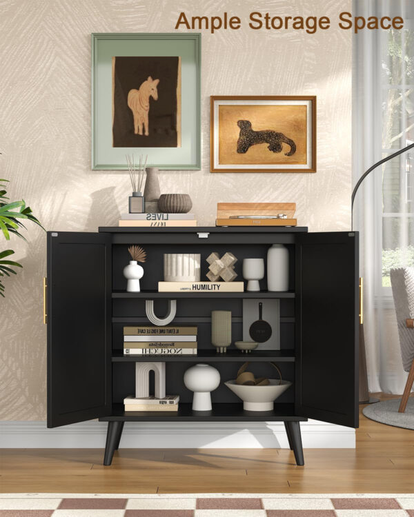 68875998519dae931437e84acee3ef4b8ac65adb620347bcc0407.jpg Rovaurx Rattan Storage Cabinet with Doors, Modern Accent Bathroom Floor Cabinet, Sideboard Buffet for Living Room, Entryway, Dining Room and Kitchen, Natural BMGZ108M