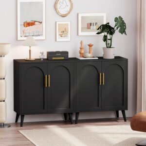 688759a41fb9f8bbcb0ed0b145df821aeea08744ba6bfe9e5aaa4.jpg Rovaurx Rattan Storage Cabinet with Doors, Modern Accent Bathroom Floor Cabinet, Sideboard Buffet for Living Room, Entryway, Dining Room and Kitchen, Natural BMGZ108M