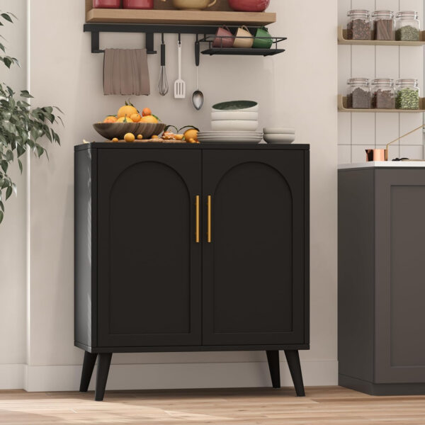 688759a935f17fafcba6e2baba71d58533a43fb333b32253519cb.jpg Rovaurx Rattan Storage Cabinet with Doors, Modern Accent Bathroom Floor Cabinet, Sideboard Buffet for Living Room, Entryway, Dining Room and Kitchen, Natural BMGZ108M