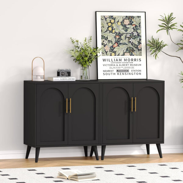 688759bb024e2361f1d2aa7ec46483561caa753c11f694b1aa54a.jpg Rovaurx Rattan Storage Cabinet with Doors, Modern Accent Bathroom Floor Cabinet, Sideboard Buffet for Living Room, Entryway, Dining Room and Kitchen, Natural BMGZ108M