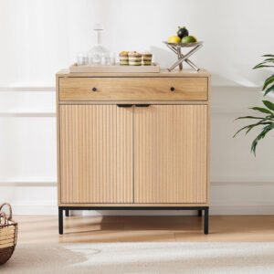 Sideboard Buffet Cabinet with Drawer, Farmhouse Coffee Bar Station Table, Kitchen Storage with Doors and Adjustable Shelves, Modern Wood Cupboard for Dining Room, Livingroom, Entryway